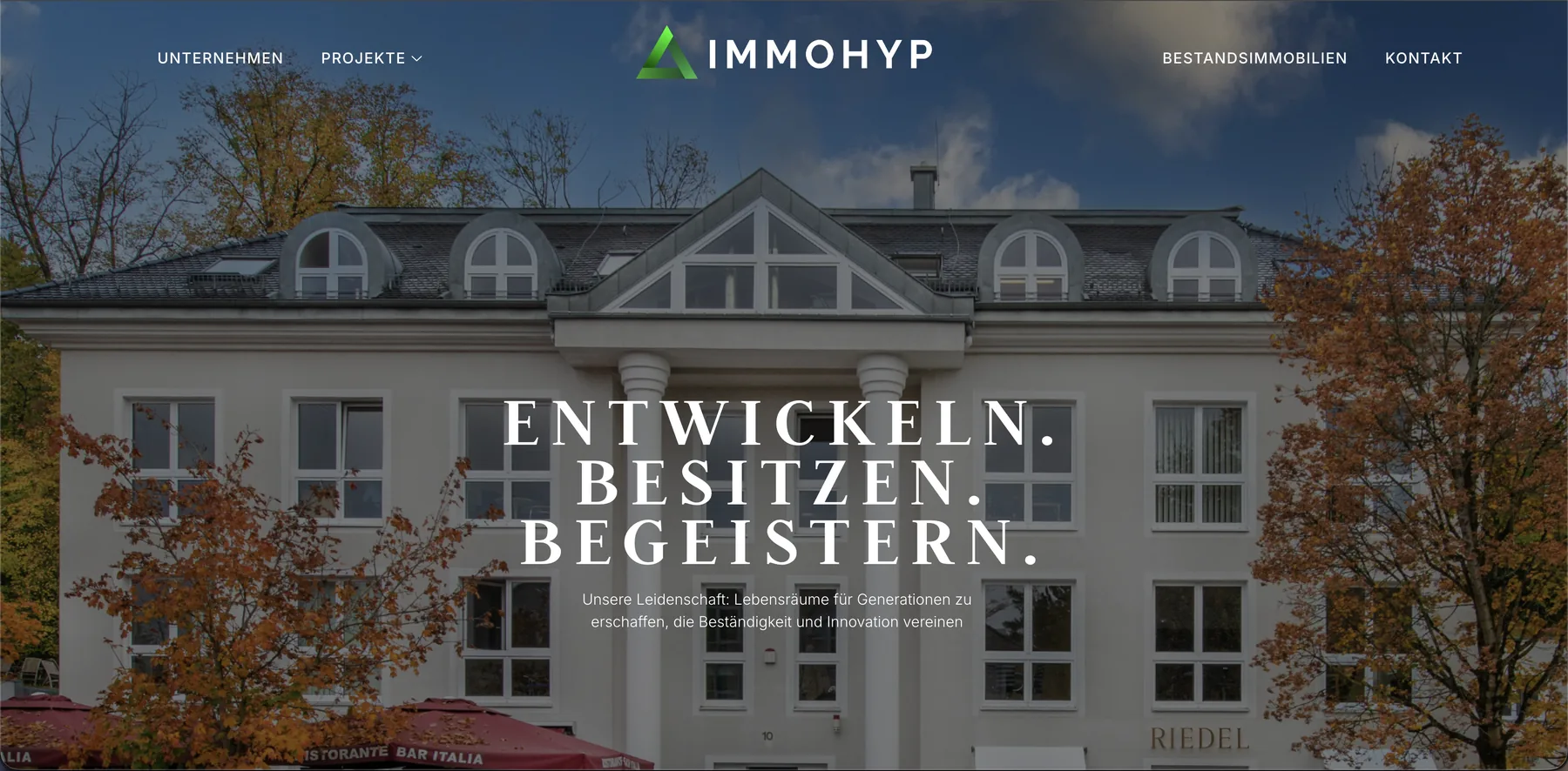 Website IMMOHYP — Hero-Sektion