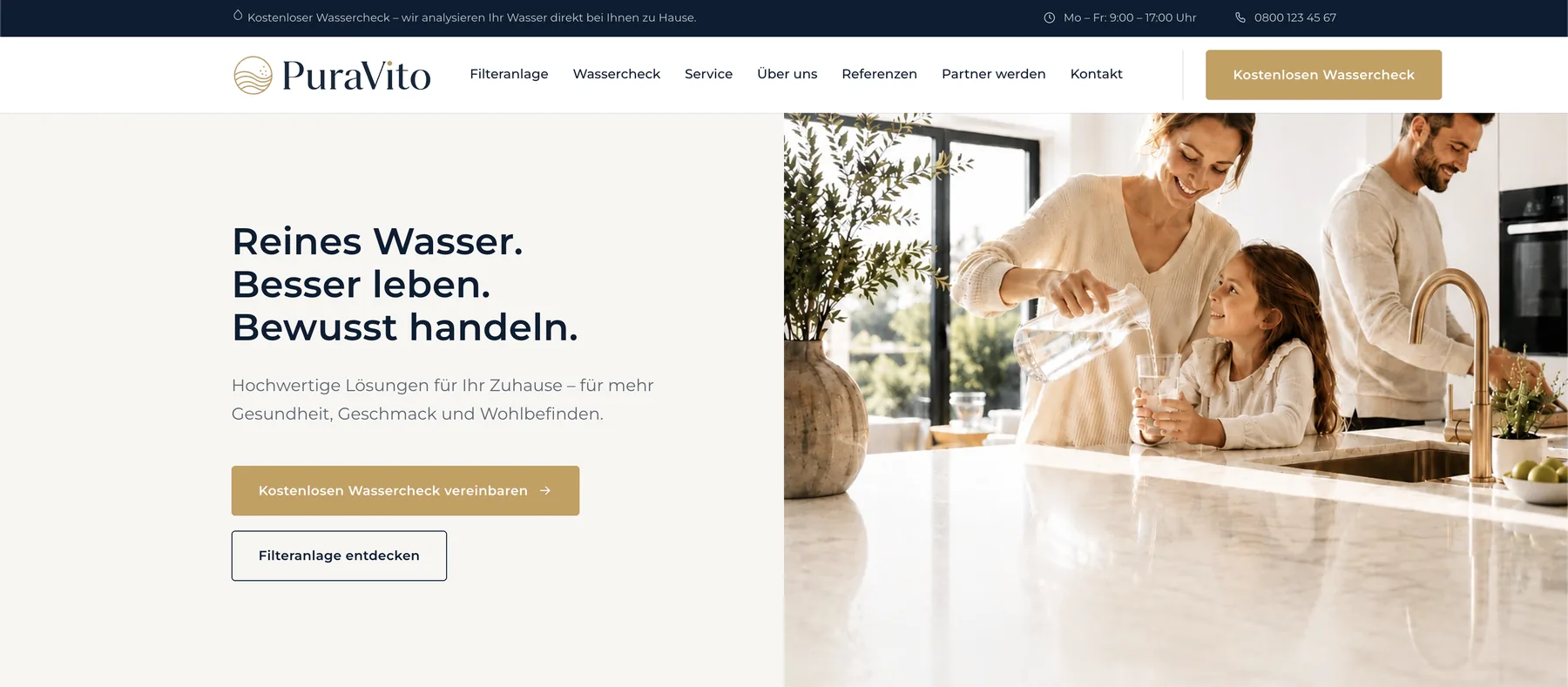 Website PuraVito — Hero-Sektion