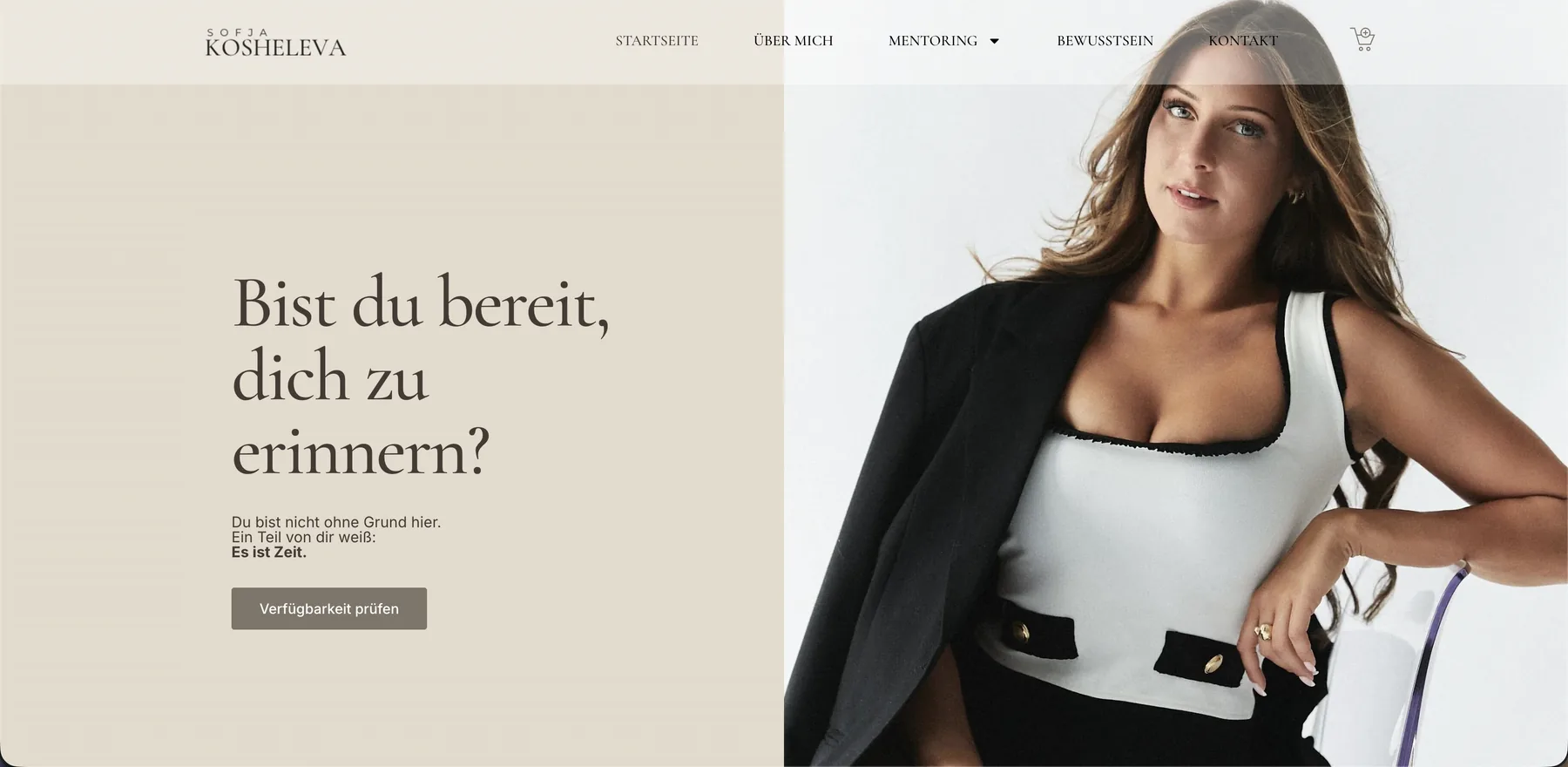 Website Sofja Kosheleva — Hero-Sektion