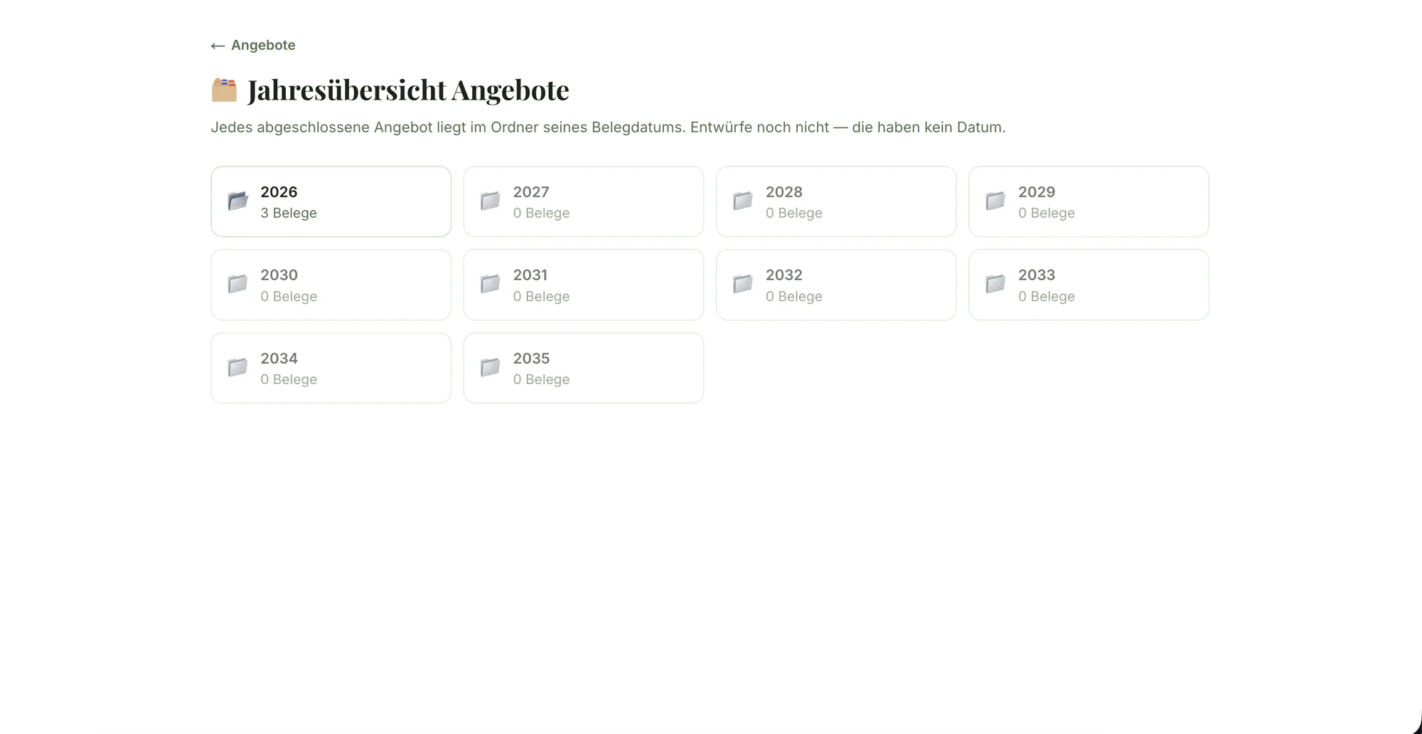 Belege, die sich selbst ordnen